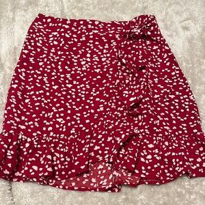 XS SHEIN red tie up skirt
